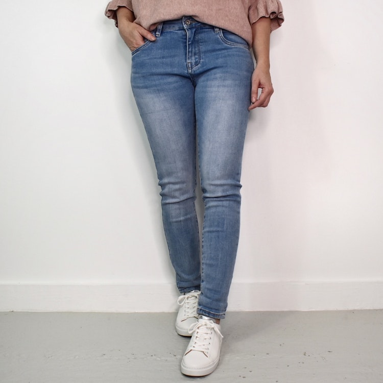 Jeans med Gylf LJUS BLÅ - 3D Denim