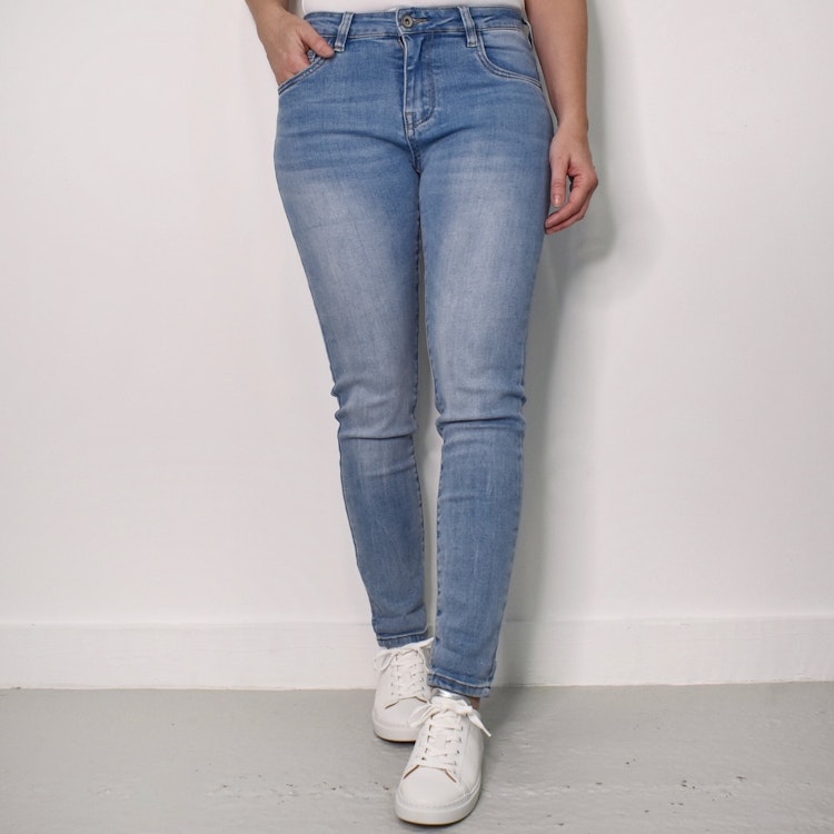 Jeans med Gylf LJUS BLÅ - 3D Denim