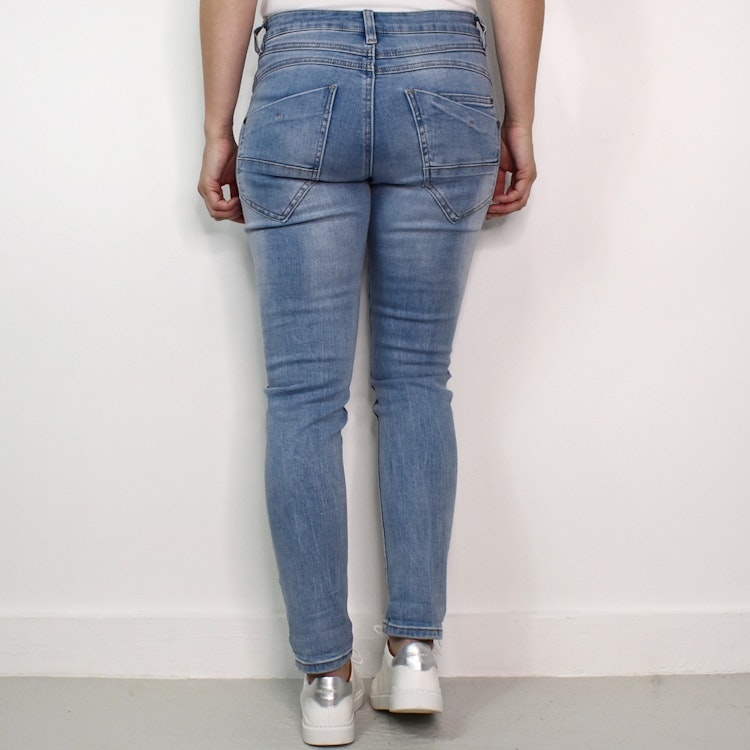 Jeans med Gylf LJUS BLÅ - 3D Denim