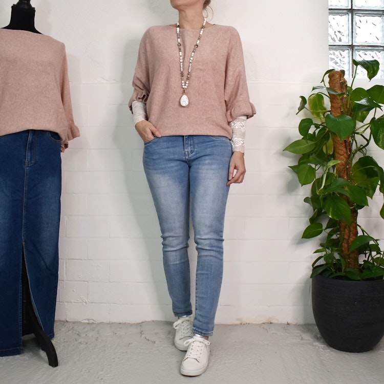 Jeans med Gylf LJUS BLÅ - 3D Denim