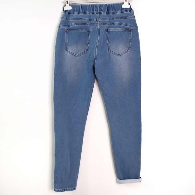 Jeans Jogger med Resårmidja och Knytband LJUS BLÅ - 3D Denim