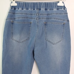 Jeans Jogger med Resårmidja och Knytband LJUS BLÅ - 3D Denim