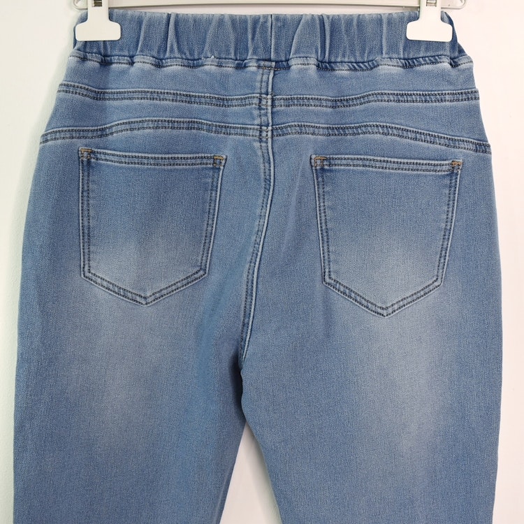 Jeans Jogger med Resårmidja och Knytband LJUS BLÅ - 3D Denim