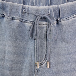 Jeans Jogger med Resårmidja och Knytband LJUS BLÅ - 3D Denim