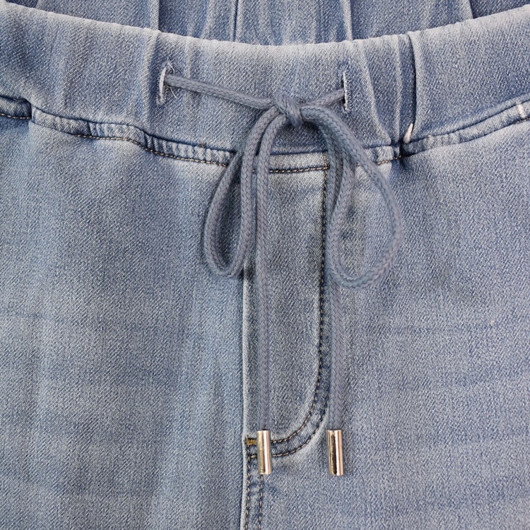 Jeans Jogger med Resårmidja och Knytband LJUS BLÅ - 3D Denim