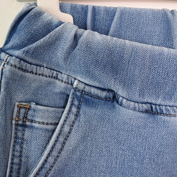 Jeans Jogger med Resårmidja och Knytband LJUS BLÅ - 3D Denim