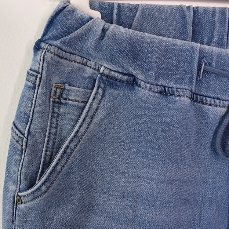 Jeans Jogger med Resårmidja och Knytband LJUS BLÅ - 3D Denim