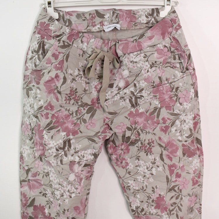 Stretchig Byxa Signe Blommig ROSA - Mix By Heart