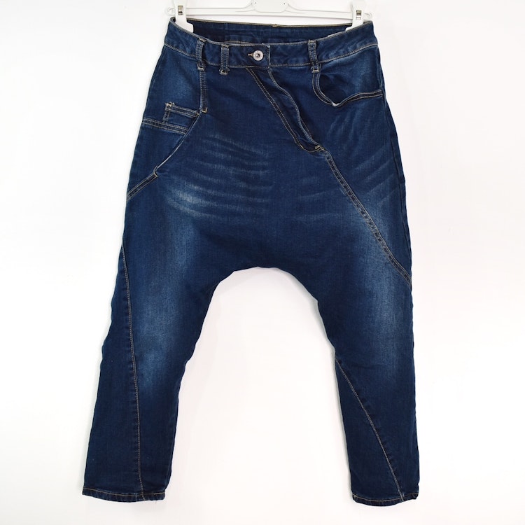 SECOND HAND Baggy Jeans MÖRK BLÅ Storlek S