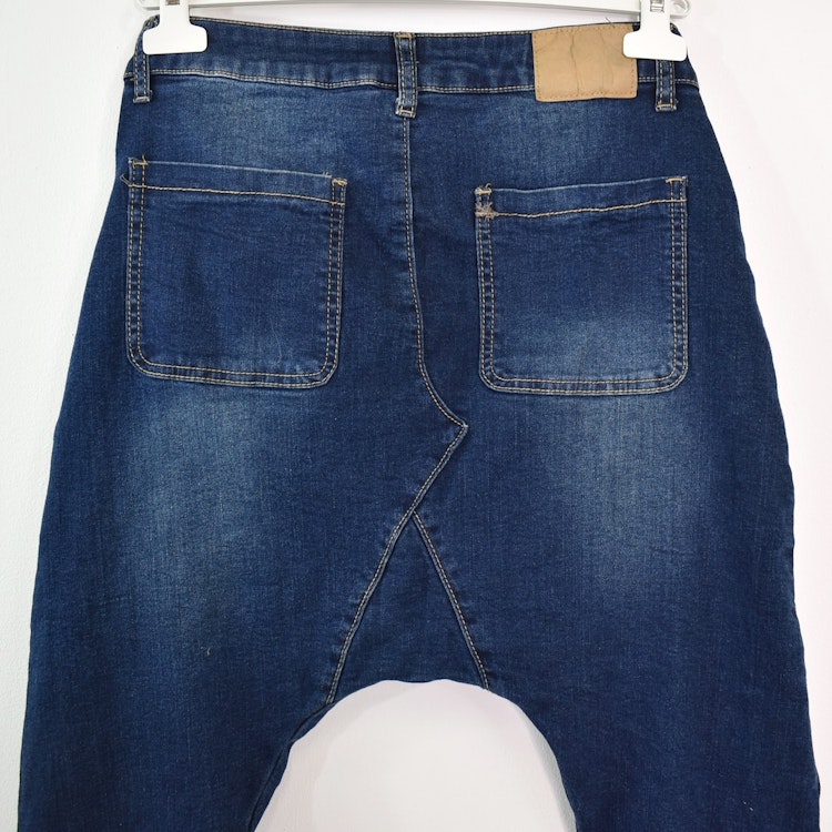 SECOND HAND Baggy Jeans MÖRK BLÅ Storlek S