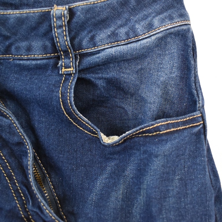 SECOND HAND Baggy Jeans MÖRK BLÅ Storlek S