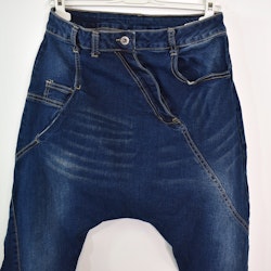 SECOND HAND Baggy Jeans MÖRK BLÅ Storlek S