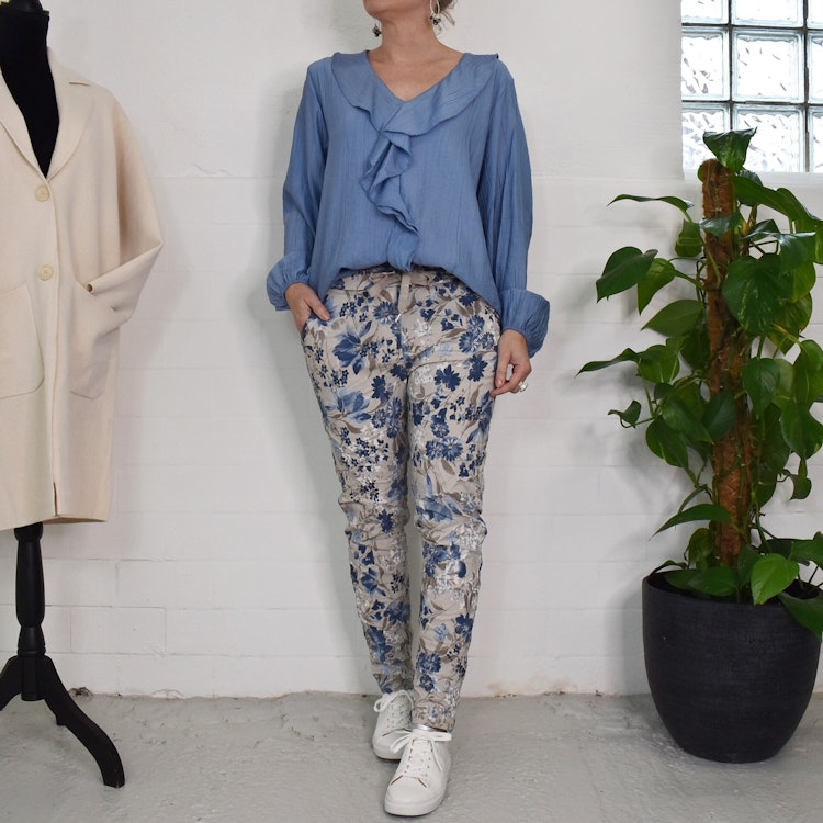 Blus Ribecka JEANSBLÅ - Mix By Heart