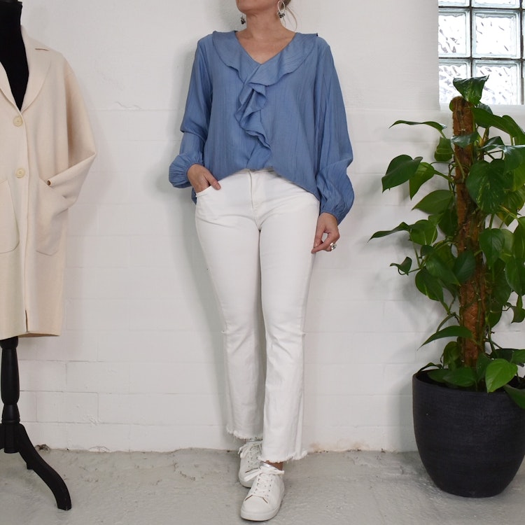 Blus Ribecka JEANSBLÅ - Mix By Heart