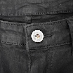 Stretchjeans Shortcut med fransar SVART - 3D Denim