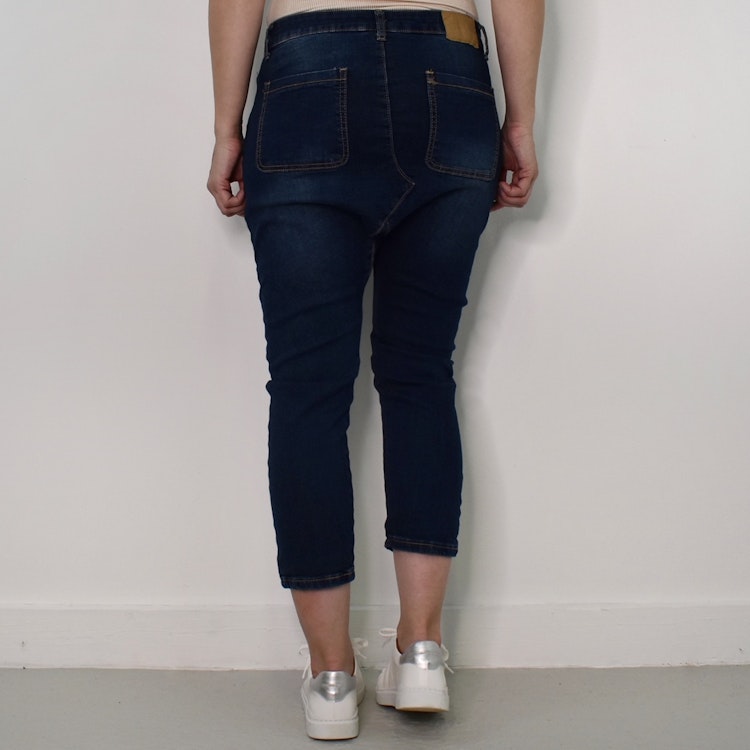 SECOND HAND Baggy Jeans MÖRK BLÅ Storlek S