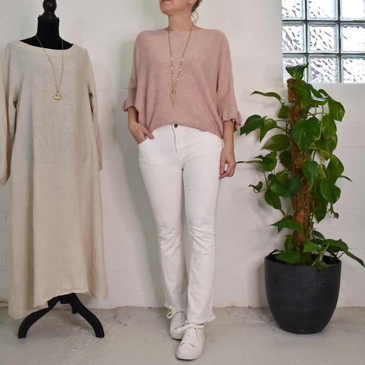 Stretchjeans Shortcut med fransar PANNA - 3D Denim