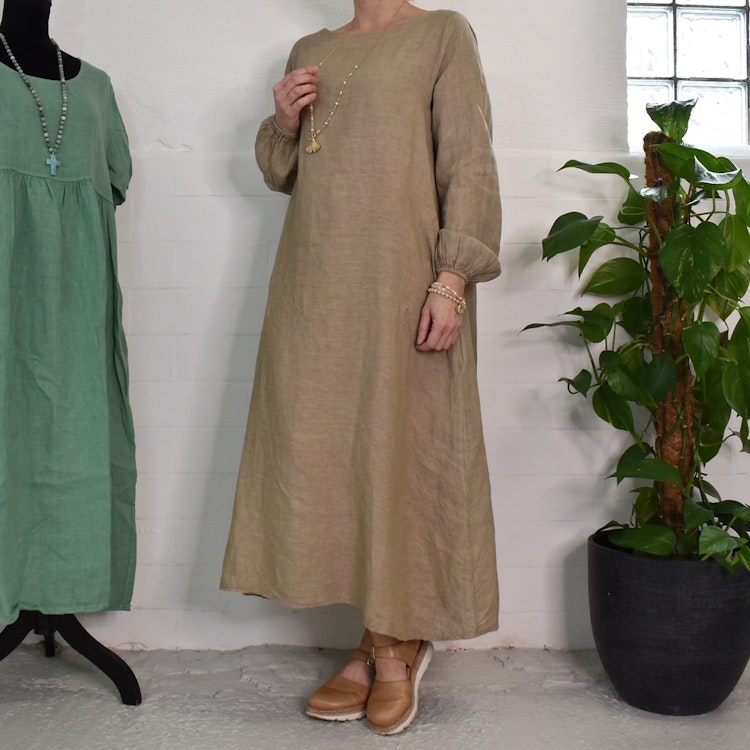 Linneklänning TAUPE