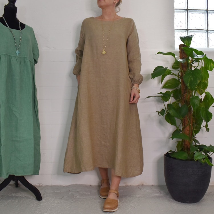 Linneklänning TAUPE
