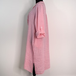 Kort Linneklänning med Krås ROSA NEON