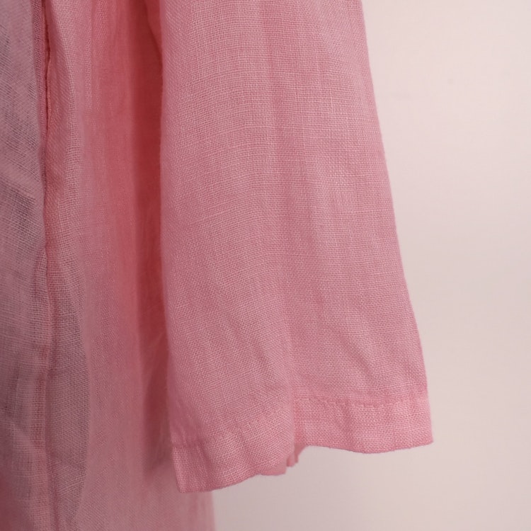 Kort Linneklänning med Krås ROSA NEON