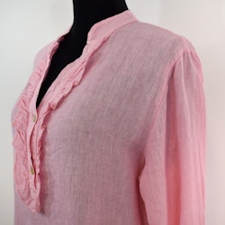 Kort Linneklänning med Krås ROSA NEON