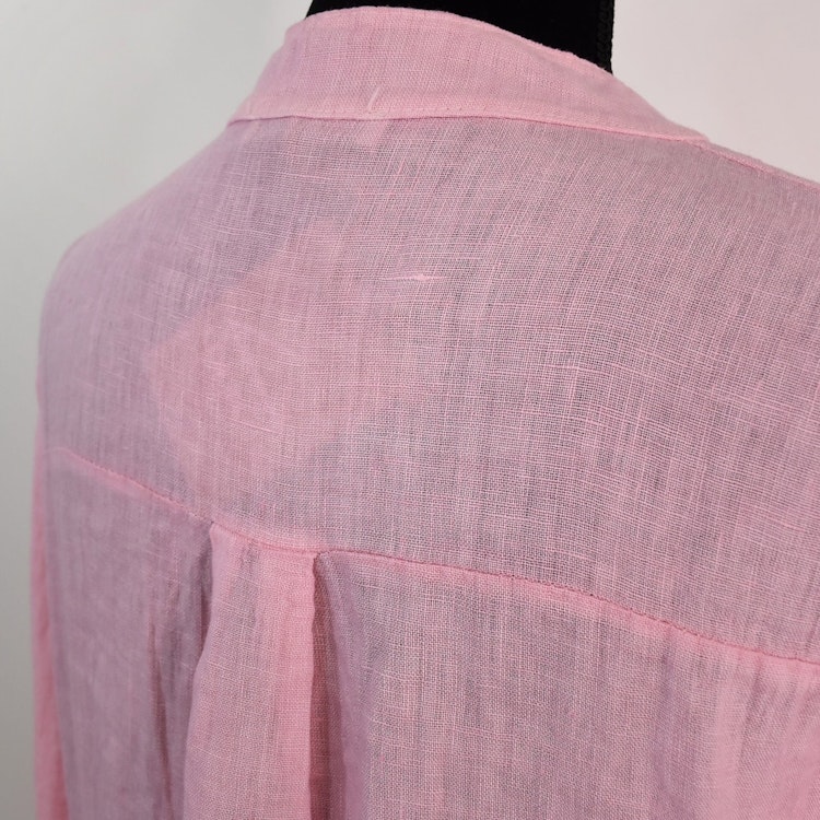Kort Linneklänning med Krås ROSA NEON