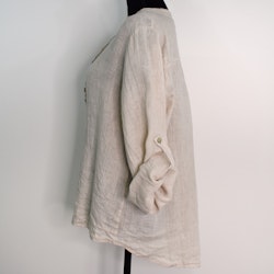 Linneblus med Krås BEIGE