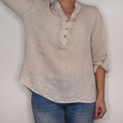 Linneblus med Krås BEIGE