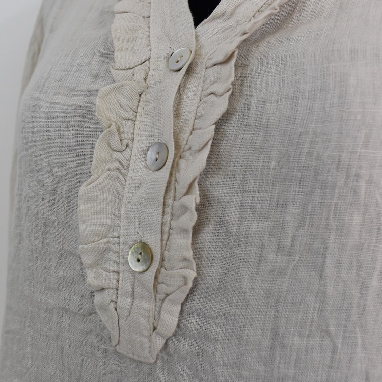 Linneblus med Krås BEIGE