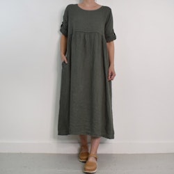 Linneklänning med Fickor SOFT MILITARE