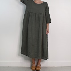 Linneklänning med Fickor SOFT MILITARE