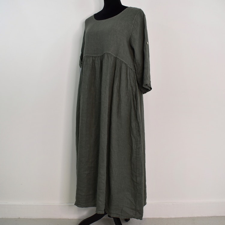 Linneklänning med Fickor SOFT MILITARE