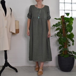 Linneklänning med Fickor SOFT MILITARE