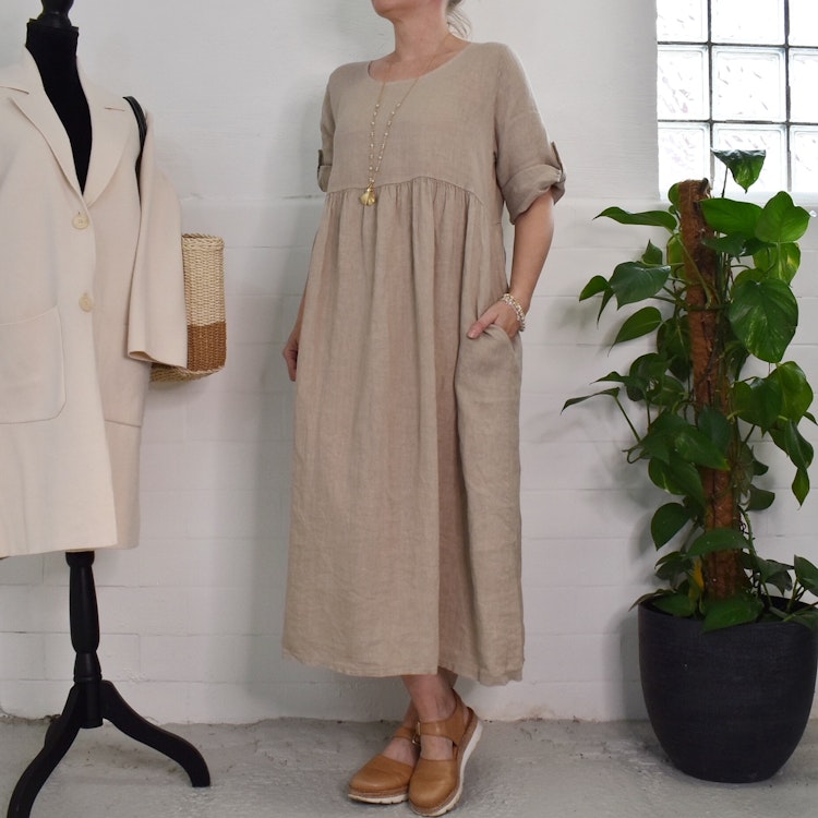 Linneklänning med Fickor CASHMERE