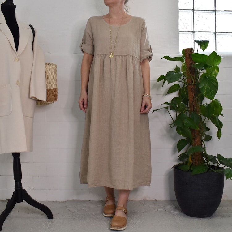 Linneklänning med Fickor CASHMERE