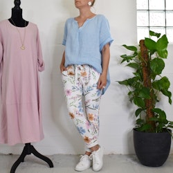 Stretchig Byxa Josefine Blommig VIT - Marta du Chateau