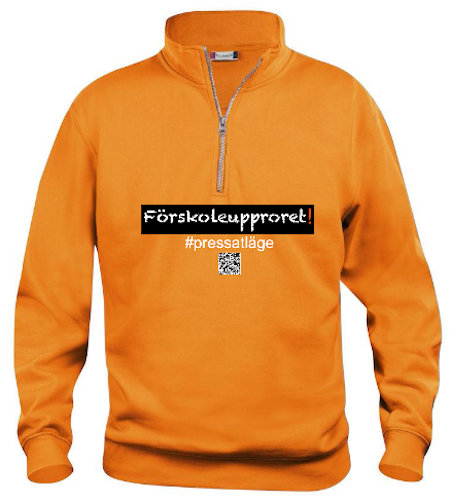 Sweatshirt Halv-Zip "Förskoleupproret!" FYNDHÖRNA