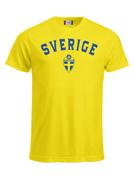 T-shirt "SVERIGE Gul med namn & nummer"