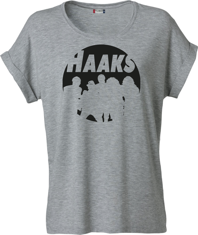 Grå Dam T-shirt Katy "HAAKS Siluett" svart