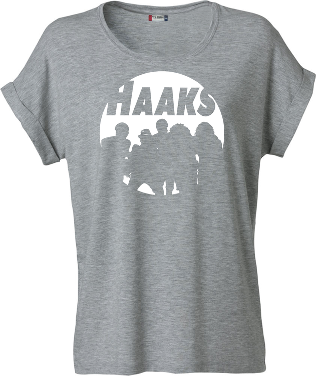 Grå Dam T-shirt Katy "HAAKS Siluett" vit