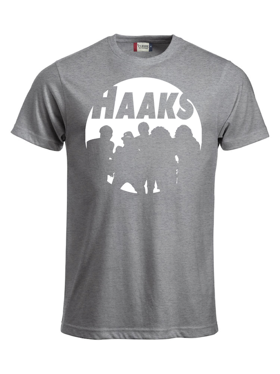 Grå T-shirt "HAAKS Siluett" vit