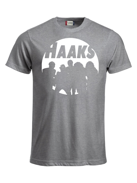 Grå T-shirt "HAAKS Siluett" vit