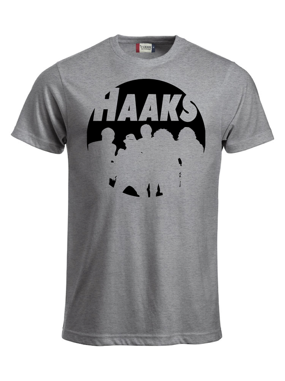 Grå T-shirt "HAAKS Siluett" svart