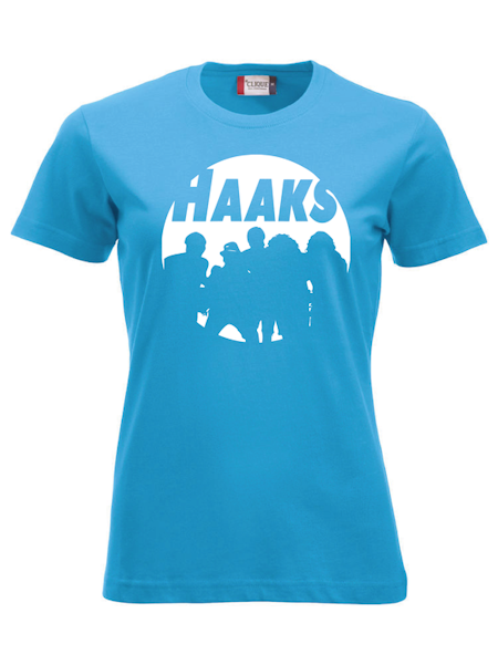 Turkos Dam T-shirt "HAAKS Siluett" vit
