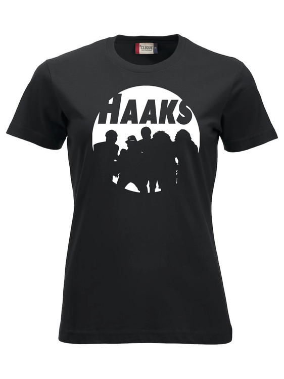 Svart Dam T-shirt "HAAKS Siluett " vit