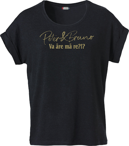 FYND! Svart Dam T-SHIRT Katy "P & B Va äre mä re?!?"