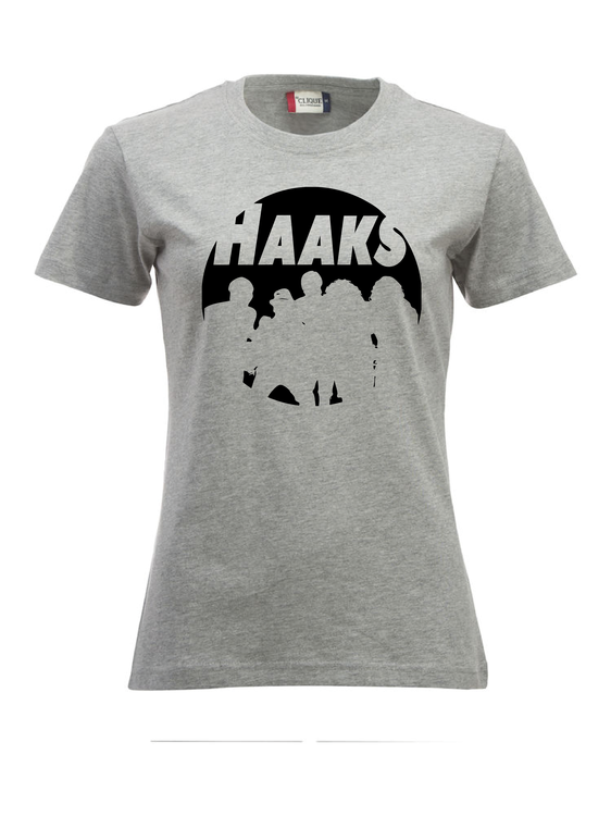 FYND! Grå Dam T-shirt "HAAKS Siluett" svart