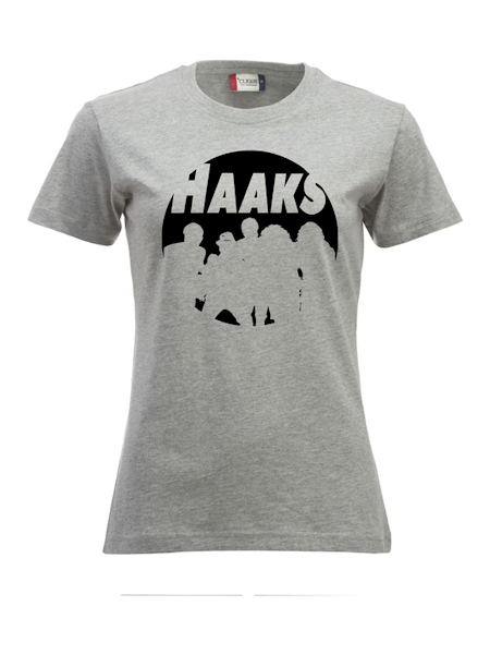 FYND! Grå Dam T-shirt "HAAKS Siluett" svart