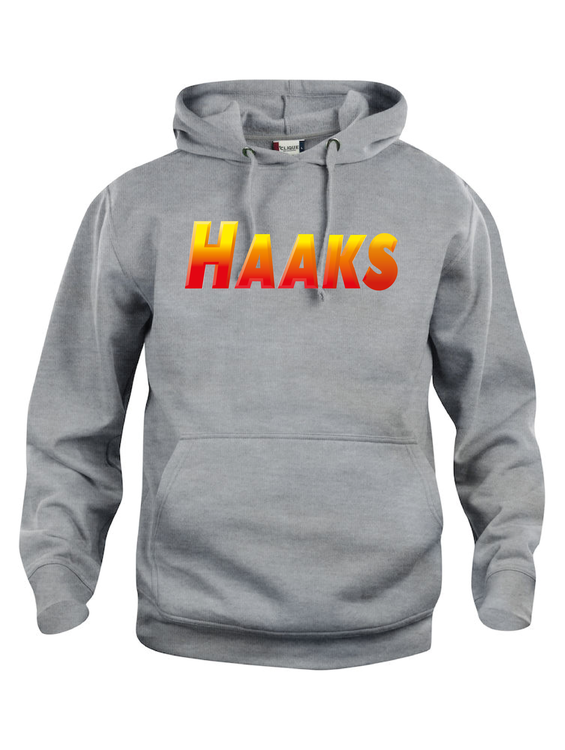 Grå Hoodtröja "HAAKS" ryggtryck